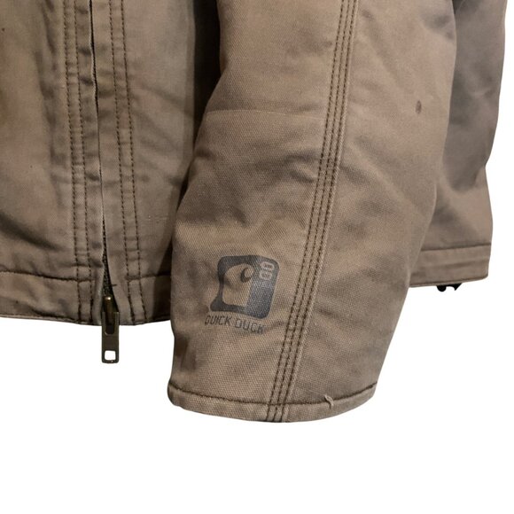 Carhartt Full Jacket Quick Duck Sz 2XL Canyon Brown Distressed Stained - Picture 10 of 16